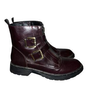 Women's Joplin Motorcycle Boot Maroon 9.5